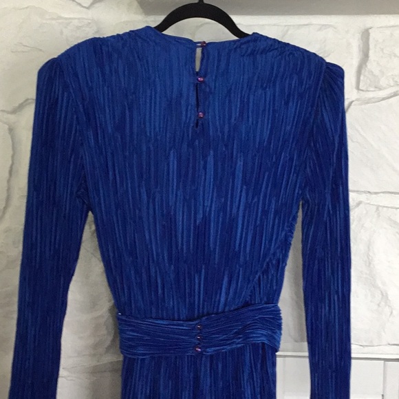 NWT Blue Liz Roberts Dress W/ Belt/buttons - Picture 5 of 8